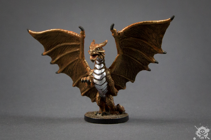 Repainted WizKids D&D Miniatures:Blood War #20   Medium Copper Dragon