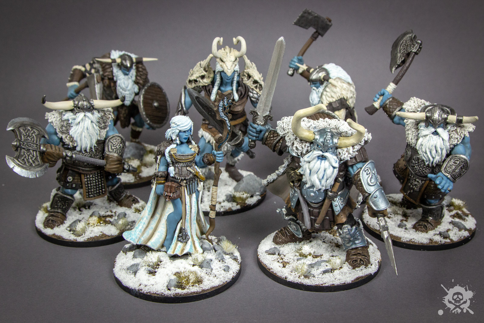 Group Of Frost Giants (Reaper Miniatures and repainted WizKids miniatures)